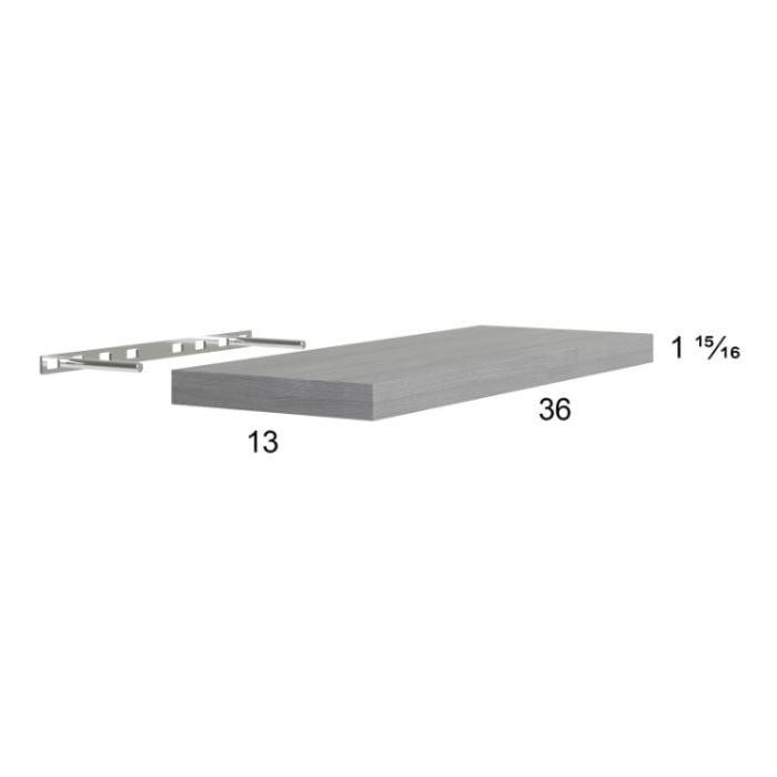 RTA Euro Grey 36" Floating Wall Shelf