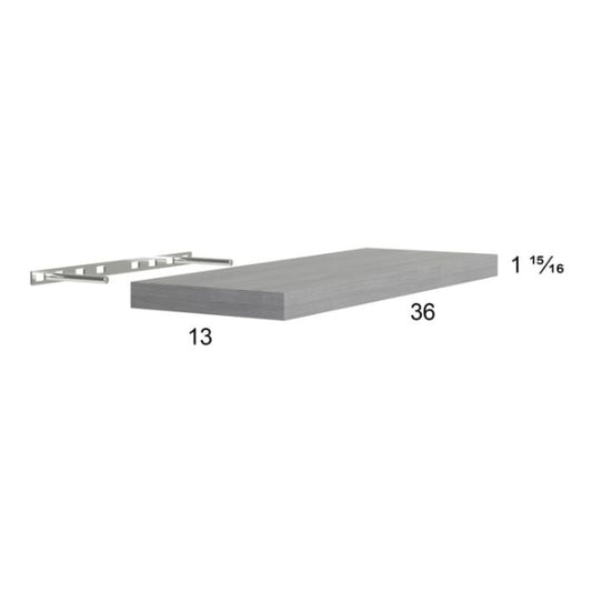 RTA Euro Grey 36" Floating Wall Shelf