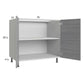 RTA Euro Grey 36" Full Height Door Base Cabinet with 1 Finished End Panel