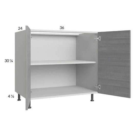 RTA Euro Grey 36" Full Height Door Base Cabinet with 1 Finished End Panel