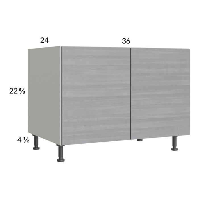 RTA Euro Grey 36" Full Height Door Desk Base Cabinet