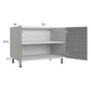 RTA Euro Grey 36" Full Height Door Desk Base Cabinet