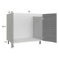 RTA Euro Grey 36" Full Height Door Sink Base Cabinet with 1 Finished End Panel