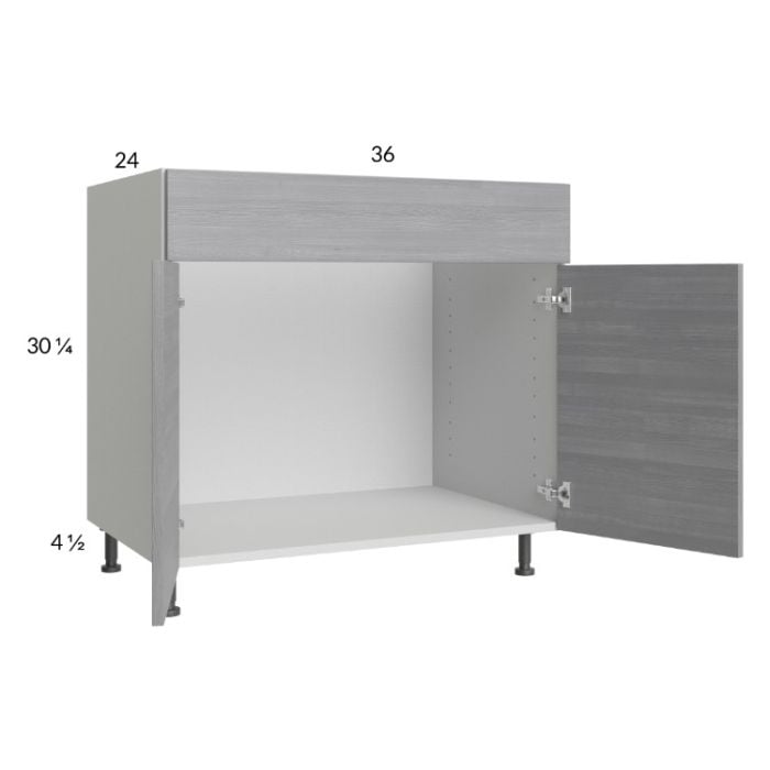 RTA Euro Grey 36" Sink Base Cabinet with 1 Finished End Panel