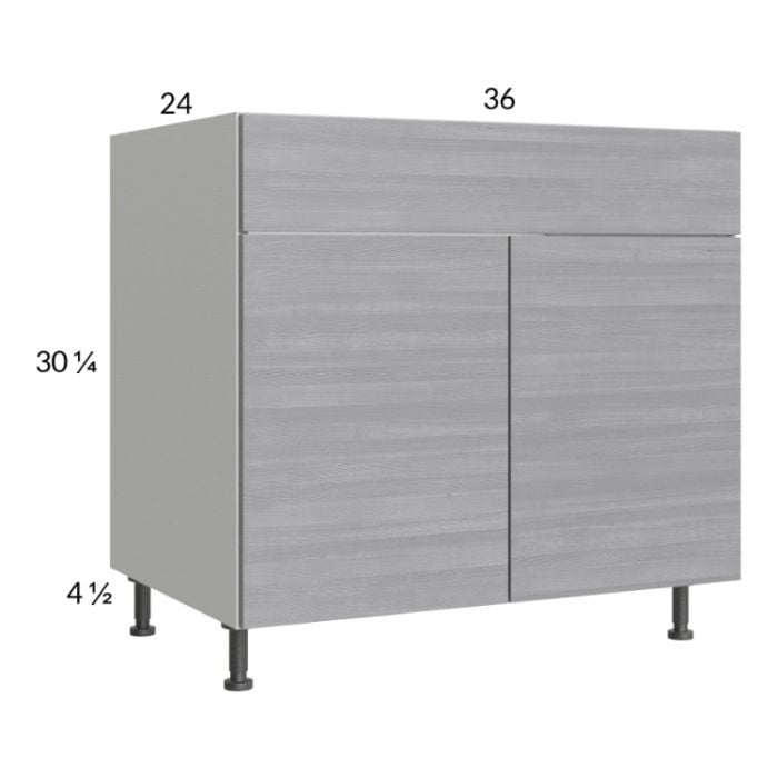 RTA Euro Grey 36" Sink Base Cabinet with 2 Finished End Panels