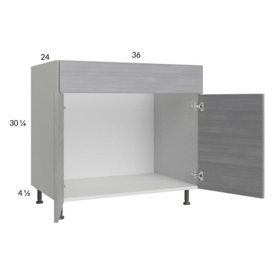 RTA Euro Grey 36" Sink Base Cabinet with 2 Finished End Panels