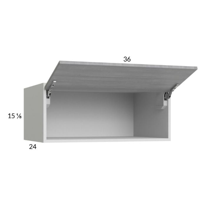 RTA Euro Grey 36" x 15-1/8" x 24" Flip Up Door Wall Cabinet