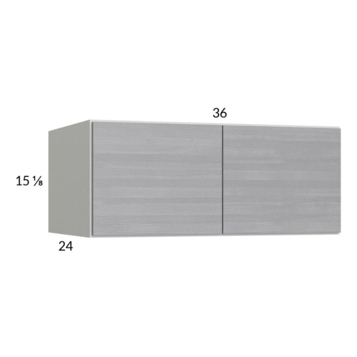 RTA Euro Grey 36" x 15-1/8" x 24" Wall Cabinet with 1 Finished End Panel