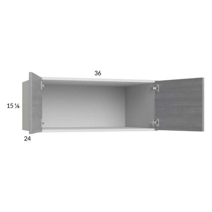 RTA Euro Grey 36" x 15-1/8" x 24" Wall Cabinet with 1 Finished End Panel
