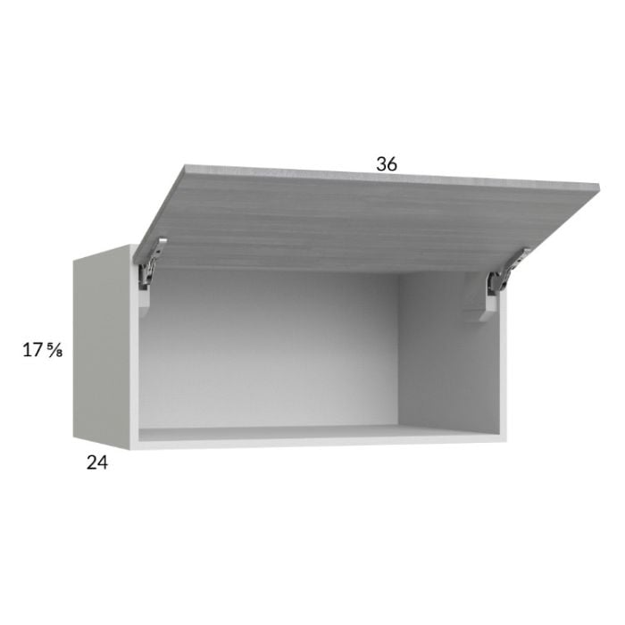 RTA Euro Grey 36" x 17-5/8" x 24" Flip Up Door Wall Cabinet with 2 Finished End Panels