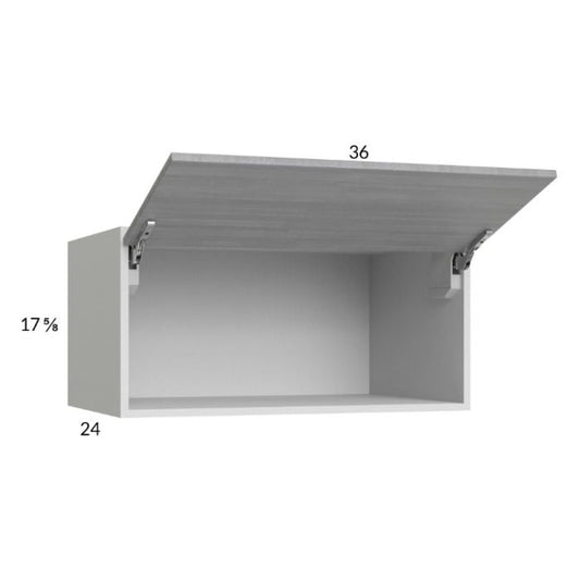 RTA Euro Grey 36" x 17-5/8" x 24" Flip Up Door Wall Cabinet with 2 Finished End Panels