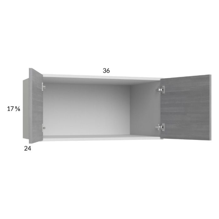 RTA Euro Grey 36" x 17-5/8" x 24" Wall Cabinet with 1 Finished End Panel