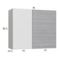 RTA Euro Grey 36" x 30-1/4" Blind Corner Wall Cabinet with 1 Finished End Panel