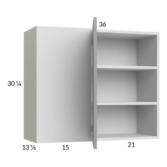 RTA Euro Grey 36" x 30-1/4" Blind Corner Wall Cabinet with 1 Finished End Panel