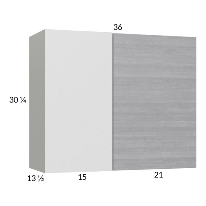 RTA Euro Grey 36" x 30-1/4" Blind Corner Wall Cabinet with 2 Finished End Panels