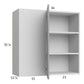 RTA Euro Grey 36" x 35-1/4" Blind Corner Wall Cabinet