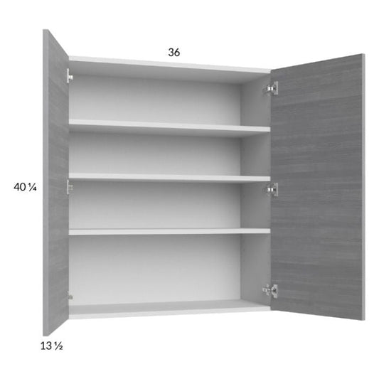 RTA Euro Grey 36" x 40-1/4" Wall Cabinet with 1 Finished End Panel