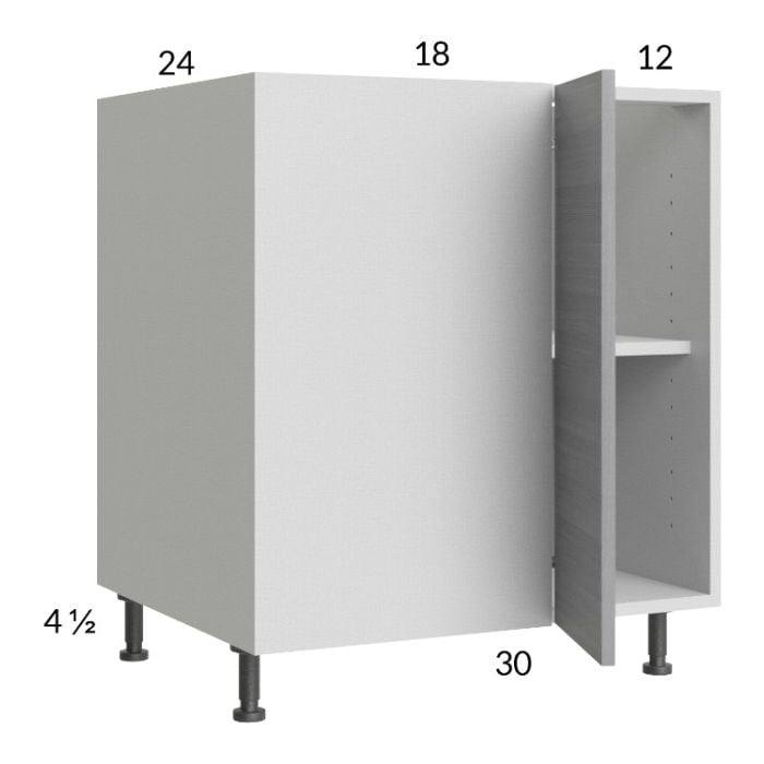 RTA Euro Grey 37" - 40" Full Height Door Blind Base Corner Cabinet with 1 Finished End Panel