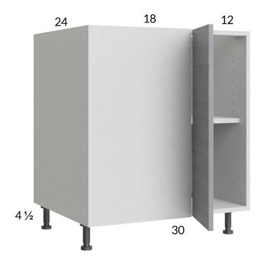 RTA Euro Grey 37" - 40" Full Height Door Blind Base Corner Cabinet with 1 Finished End Panel