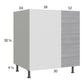RTA Euro Grey 37" - 40" Full Height Door Blind Base Corner Cabinet with 2 Finished End Panels