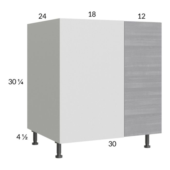 RTA Euro Grey 37" - 40" Full Height Door Blind Base Corner Cabinet with 2 Finished End Panels