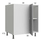 RTA Euro Grey 37" - 40" Full Height Door Blind Base Corner Cabinet with 2 Finished End Panels