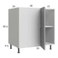 RTA Euro Grey 40" - 43" Full Height Door Blind Base Corner Cabinet with 1 Finished End Panel