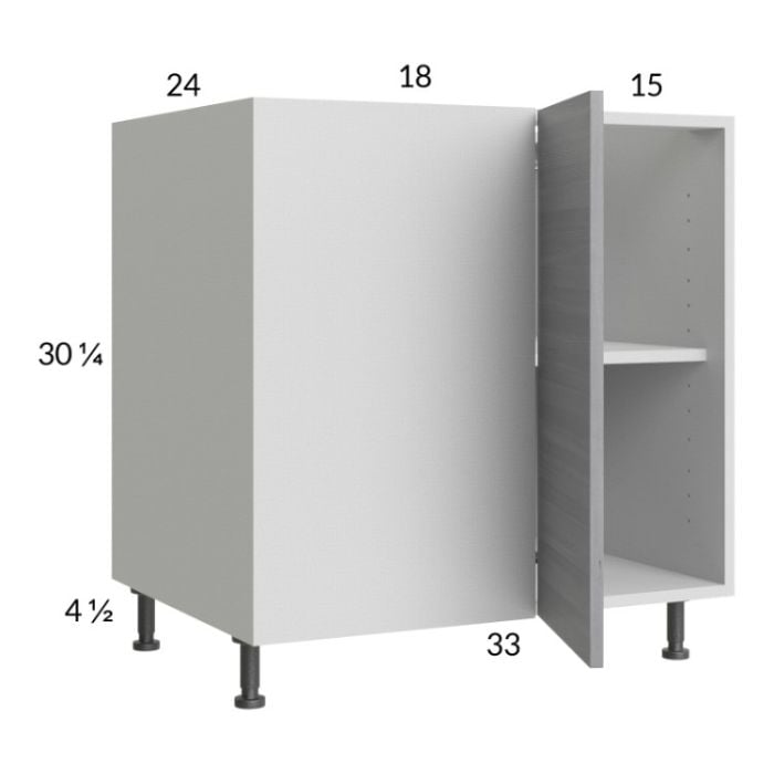 RTA Euro Grey 40" - 43" Full Height Door Blind Base Corner Cabinet with 2 Finished End Panels