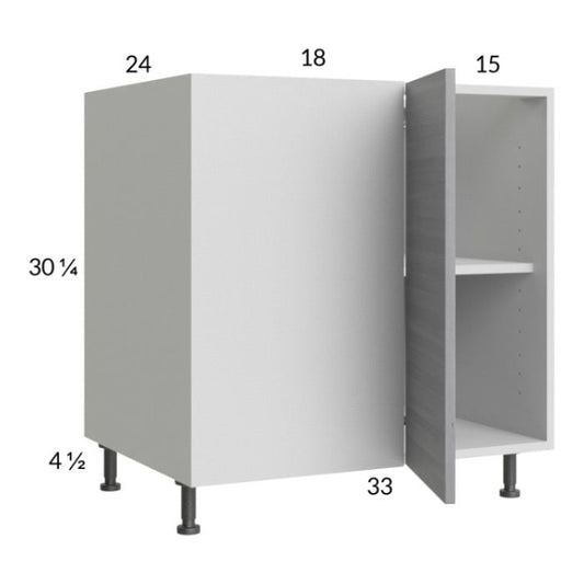 RTA Euro Grey 40" - 43" Full Height Door Blind Base Corner Cabinet with 2 Finished End Panels