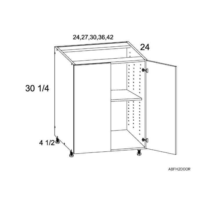 RTA Euro Grey 42" Full Height Door Base Cabinet