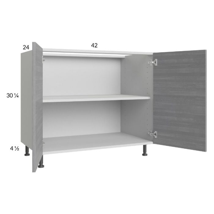 RTA Euro Grey 42" Full Height Door Base Cabinet with 1 Finished End Panel