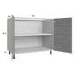 RTA Euro Grey 42" Full Height Door Base Cabinet