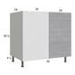RTA Euro Grey 43" - 46" Full Height Door Blind Base Corner Cabinet with 1 Finished End Panel
