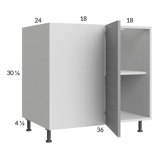 RTA Euro Grey 43" - 46" Full Height Door Blind Base Corner Cabinet