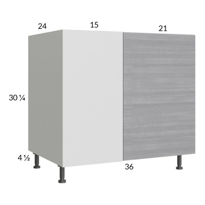 RTA Euro Grey 46" - 49" Full Height Door Blind Base Corner Cabinet with 2 Finished End Panels