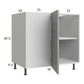 RTA Euro Grey 46" - 49" Full Height Door Blind Base Corner Cabinet with 2 Finished End Panels