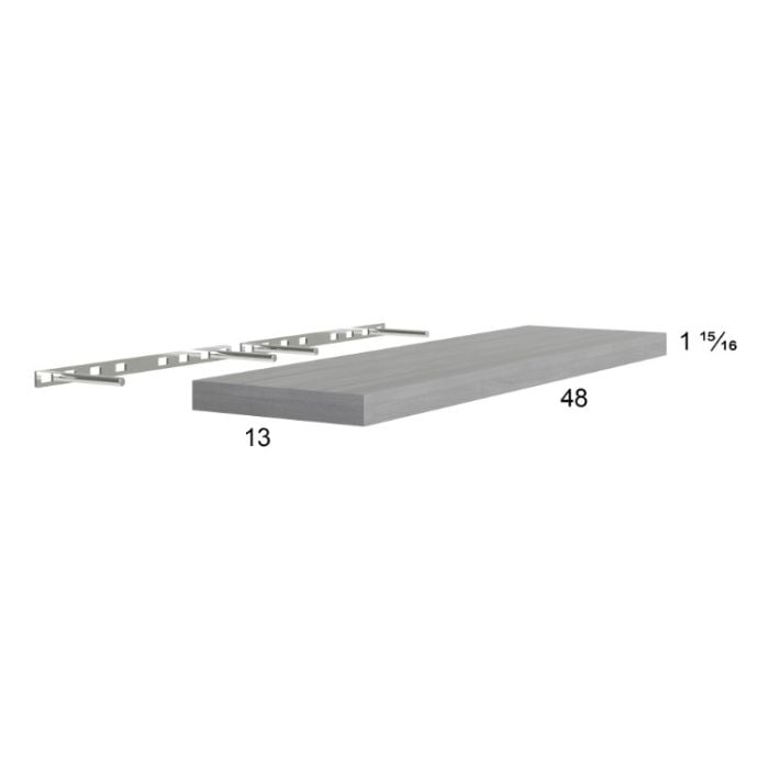 RTA Euro Grey 48" Floating Wall Shelf