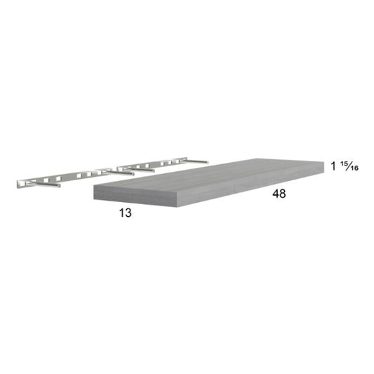 RTA Euro Grey 48" Floating Wall Shelf