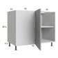 RTA Euro Grey 49" - 52" Full Height Door Blind Base Corner Cabinet with 2 Finished End Panels