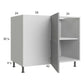 RTA Euro Grey 49" - 52" Full Height Door Blind Base Corner Cabinet