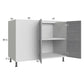 RTA Euro Grey 52" - 55" Full Height 2-Door Blind Base Corner Cabinet with 1 Finished End Panel