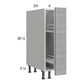 RTA Euro Grey 6" Full Height Door Base Pullout Cabinet with 1 Finished End Panel