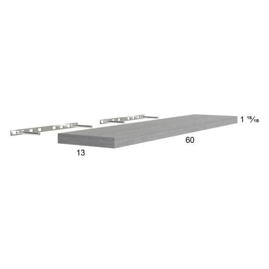 RTA Euro Grey 60" Floating Wall Shelf