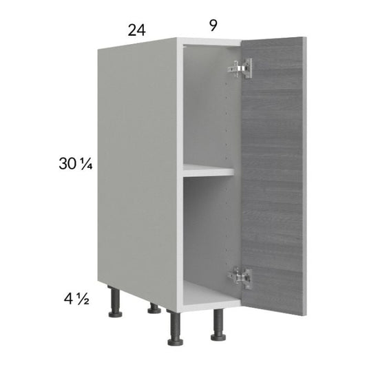 RTA Euro Grey 9" Full Height Door Base Cabinet with 2 Finished End Panels