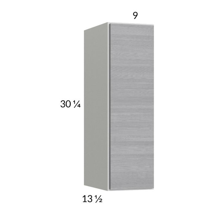 RTA Euro Grey 9" x 30-1/4" Wall Cabinet with 1 Finished End Panel