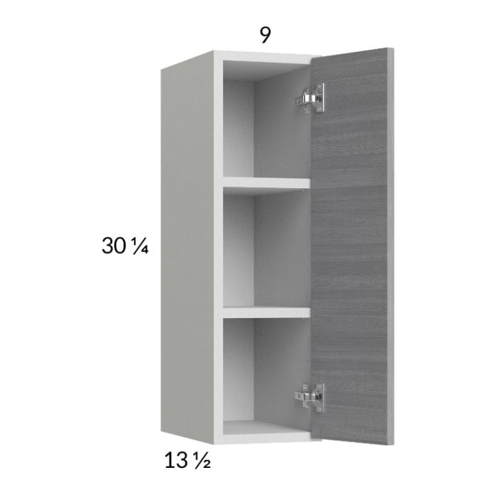 RTA Euro Grey 9" x 30-1/4" Wall Cabinet with 2 Finished End Panels