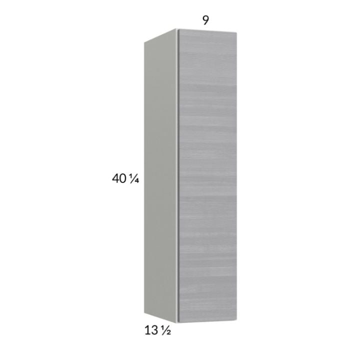 RTA Euro Grey 9" x 40-1/4" Wall Cabinet with 1 Finished End Panel