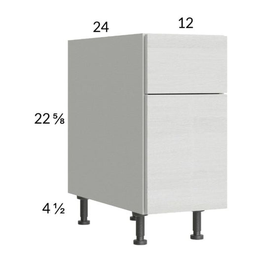 RTA Euro White Grain 12" 2-Drawer Desk Base Cabinet with 2 Finished End Panels