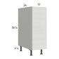 RTA Euro White Grain 12" Full Height Door Base Pullout Cabinet