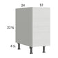 RTA Euro White Grain 12" Full Height Door Desk Base Cabinet